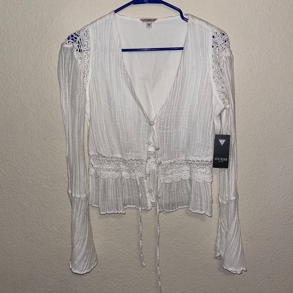Pure White Guess Blouse Cover up